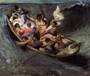  eugene - Christus auf dem See von Gennezaret Skizze romantische Eugene Delacroix